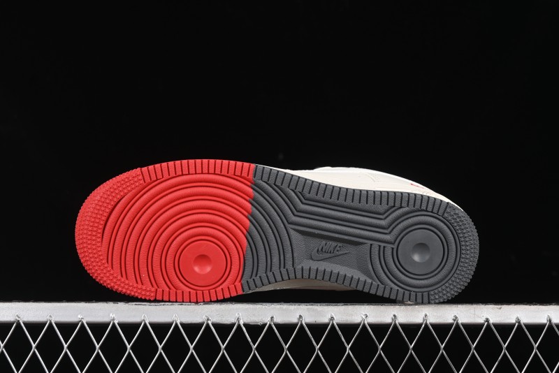 Nike Air Force 1 '07 Low Supreme Collaboration - Beige Red Blue Colorblock Casual Sneakers - XZ6188-228