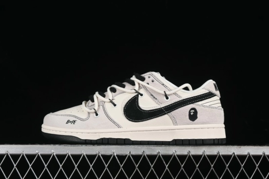 Nike SB Dunk Low BAPE Collaboration - Strap Black Hook Anniversary High-End Custom Low-Top Casual Skate Shoes SJ2068-299
