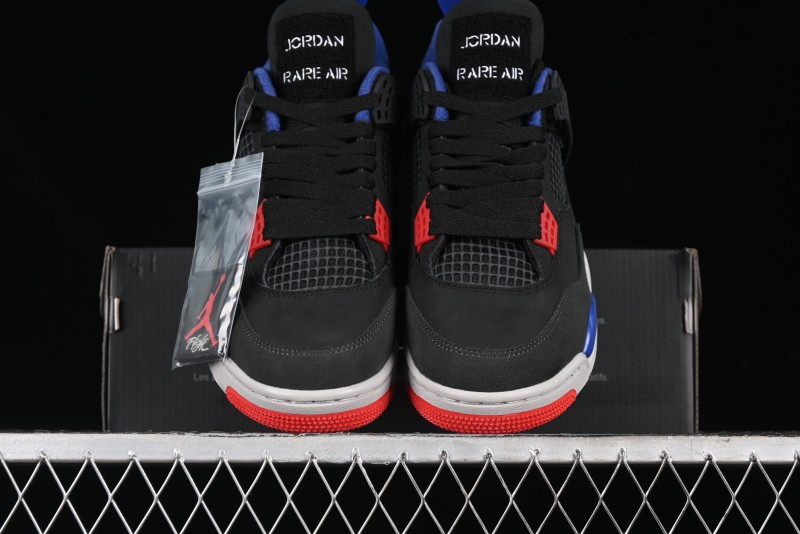 Nike Air Jordan 4 Retro Basketball Shoes in Black, Blue and Neutral Grey - FV5029-003