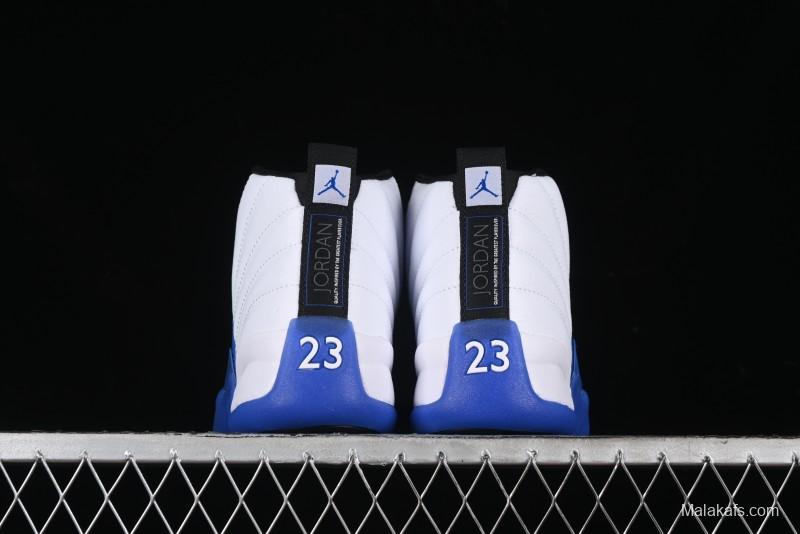 Nike Air Jordan 12 Retro Basketball Shoes in White and Blue - CT8013-140