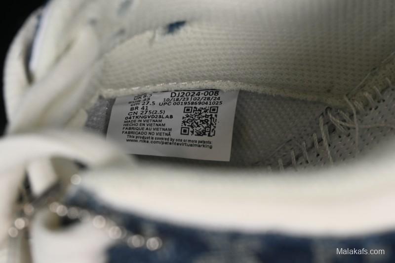 Nike SB Dunk Low LV Collaboration - Dark Blue Denim White Blue Swoosh Anniversary High-End Custom Low-Top Casual Sneakers - DJ2024-008