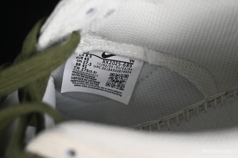 Nike SB Dunk Low Supreme Collaboration - Double Swoosh Beige Dark Green Anniversary High-End Custom Low-Top Casual Skate Shoes - XX2025-689