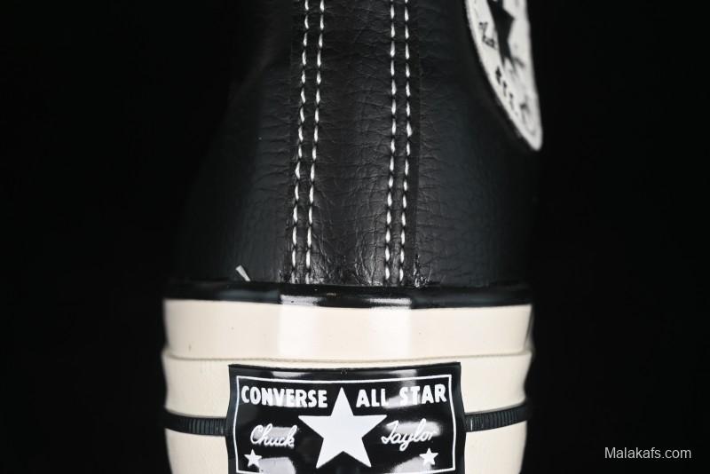 Converse Chuck 70s High Top Canvas Sneakers with Fur Lining in Black & White - A13863C