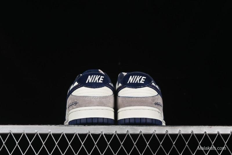 Nike SB Dunk Low UN Collaboration - Splatter Navy Swoosh Anniversary Custom Low-Top Casual Skate Shoes - DJ2024-041