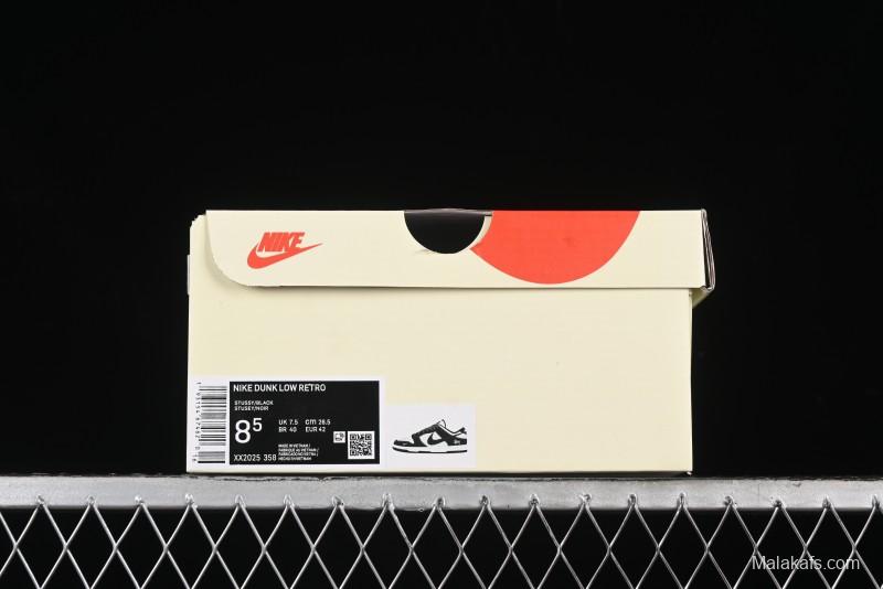 Nike SB Dunk Low x AMBUSH x Stussy Collaboration - Black Stitch Anniversary Custom Low-Top Casual Sneakers - XX2025-358