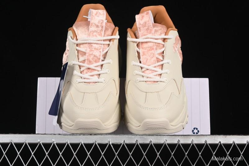 New York Yankees MLB Bigball Chunky Window Velvet Monogram Thick Sole Casual Running Shoes - 3ASHWVM4643BRS