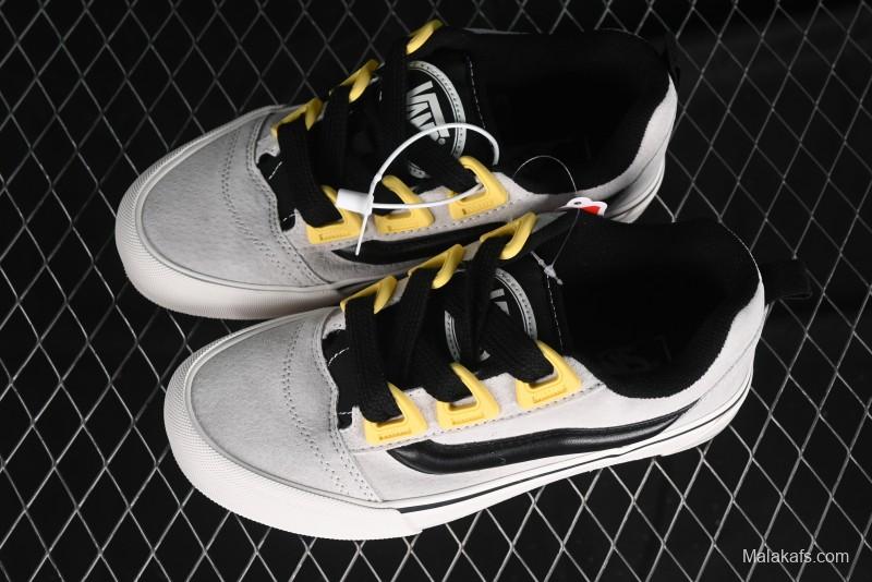 Vans Knu Skool Low Top Retro Casual Vulcanized Sneakers in Grey Black - VN000CZUVA3