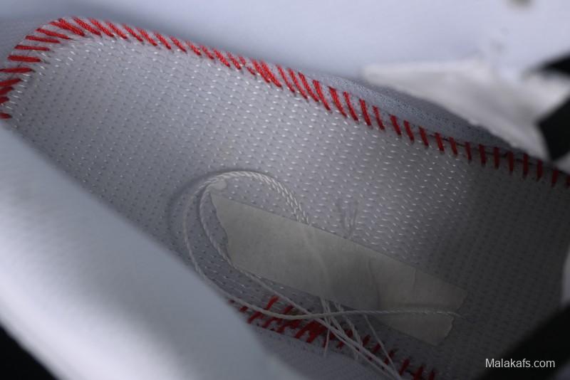 Nike Air Force 1 '07 Mid Casual Sneakers in White/Grey/Black with Hand-Painted Cracked Swoosh Shadow Detail - CW2289-111