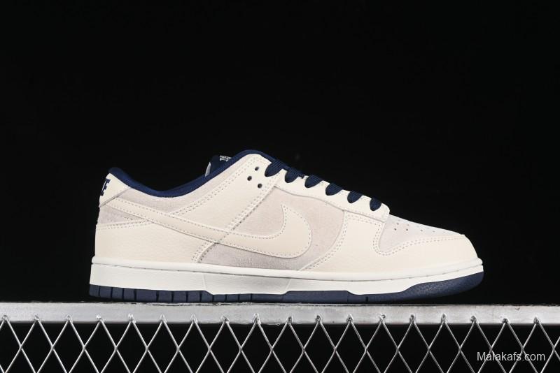 Nike SB Dunk Low The North Face Collaboration - Grey Pigskin White Swoosh Anniversary Custom Low-Top Casual Skate Shoes - KK1333-006