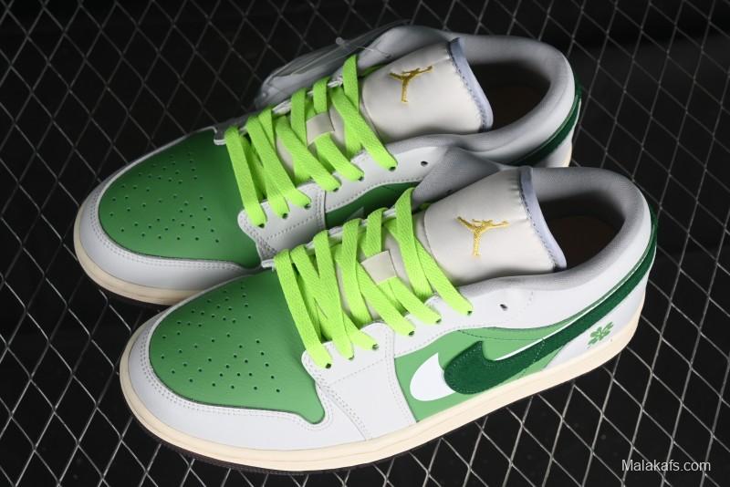 Nike Air Jordan 1 Low AJ1 White Green Double Hook Low-Top Retro Basketball Shoes - FZ5046-041