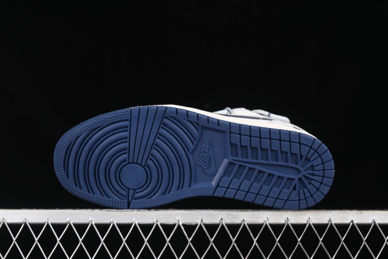 Nike Air Jordan 1 Low AJ1 Bape Collaboration - Grey Blue Retro Basketball Shoes with Custom Laces - SJ9950-019