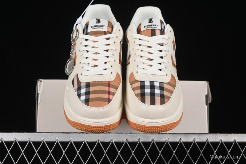 Nike Air Force 1 '07 Low Burberry Check Print Casual Sneakers - DF0180-006