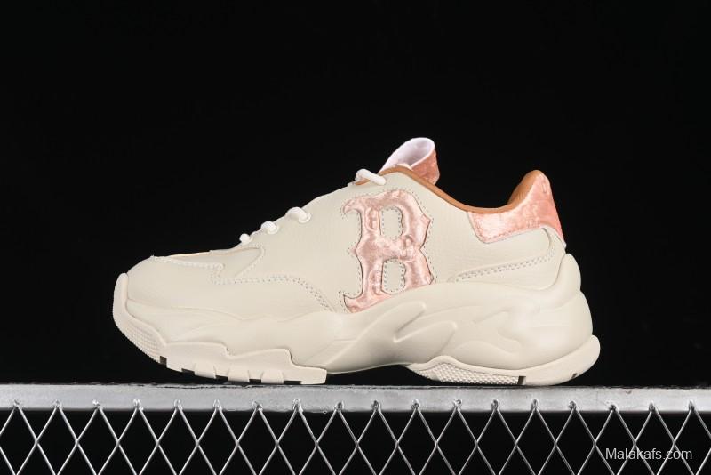 New York Yankees MLB Bigball Chunky Window Velvet Monogram Thick Sole Casual Running Shoes - 3ASHWVM4643BRS