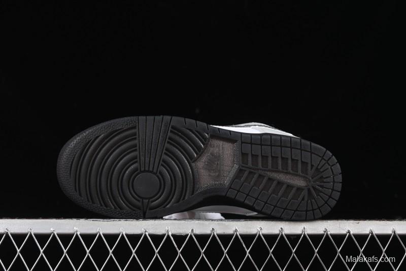 Nike Dunk Low "Glitter Swoosh" Light Silver SB Low-Top Casual Skate Shoes - HQ3462-191