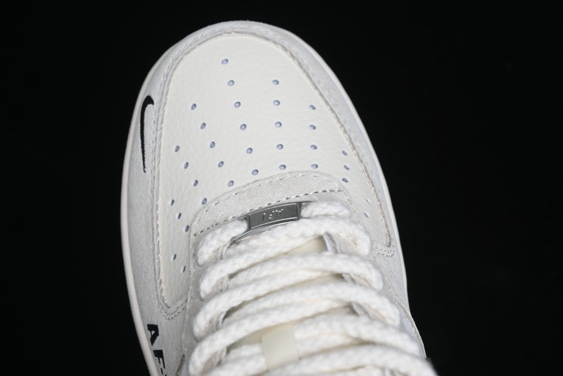 Nike Air Force 1 '07 Low Stussy Collaboration - AF1 Light Grey Red Tag Low-Top Casual Sneakers SJ6698-009