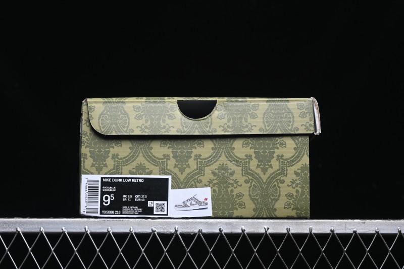 Nike SB Dunk Low Gucci Collaboration - Beige Black Jacquard Swoosh Anniversary High-End Custom Low-Top Casual Sneakers - YX5066-216