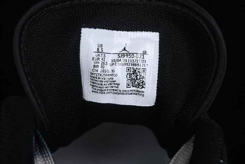 Nike Air Jordan 1 Low AJ1 Supreme Collaboration - Black White Two-Tone Retro Basketball Shoes - SJ9950-021