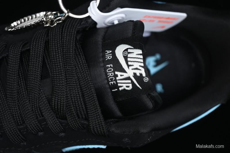 Nike Air Force 1 '07 Low Stussy Collaboration - Black Tiffany Low-Top Casual Sneakers - KK1988-030