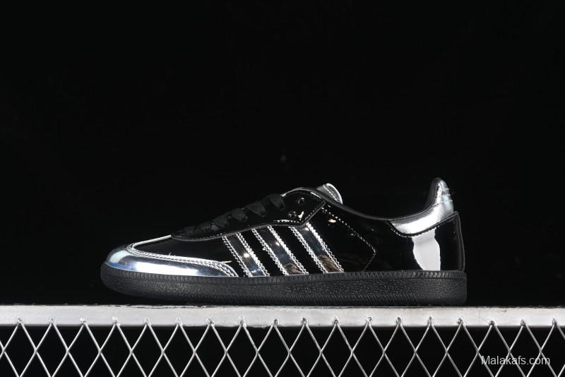 Adidas Samba Atmos IH3364 Patent Leather Black Silver Casual Sneakers