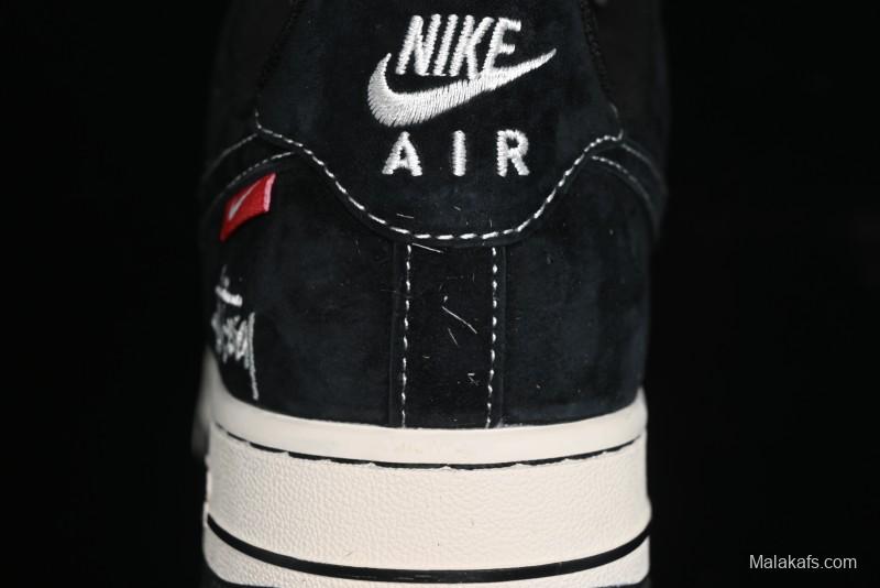 Nike Air Force 1 '07 Low Stussy Collaboration - Black/Red Label Low-Top Casual Sneakers - SJ6698-008