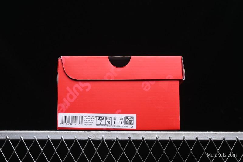 Nike Travis Scott x Fragment Design x Air Jordan 1 Low OG SP AJ1 Supreme Collaboration - Light Beige White Low Top Casual Sneakers - JH6088-609