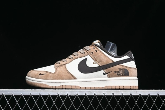 Nike SB Dunk Low The North Face Collaboration - Black White Brown Anniversary High-End Custom Low-Top Casual Skate Shoes - XS1086-004