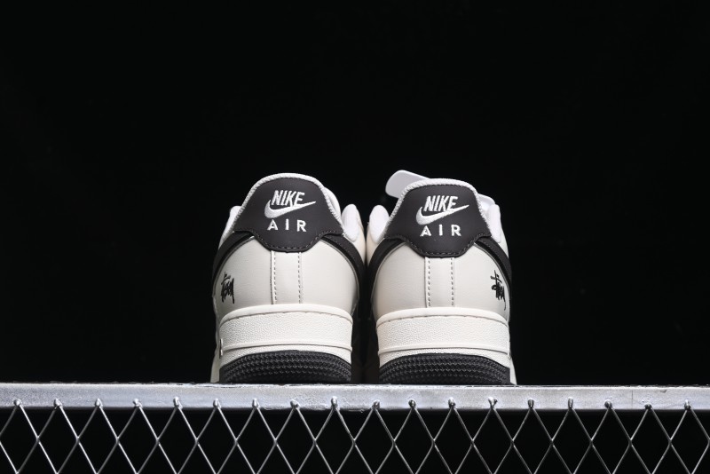 Nike Air Force 1 '07 Low Stussy Collaboration - White Black Sole Low-Top Casual Sneakers - XZ6188-279