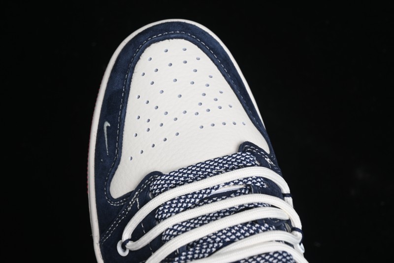 Nike Air Jordan 1 Low Stussy Collaboration - Blue Red Custom High-End Retro Basketball Shoes - SJ9950-049