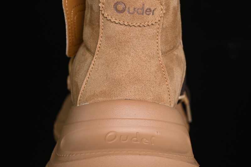 Ouder Retro Lace-Up Mid-Calf Warm & Thickened Platform Casual Snow Boots with Wool Lining - Oud024 Brown