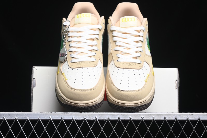 Nike Air Force 1'07 Low Gucci Collaboration White Brown Green Low-Top Casual Sneakers - KK1988-024
