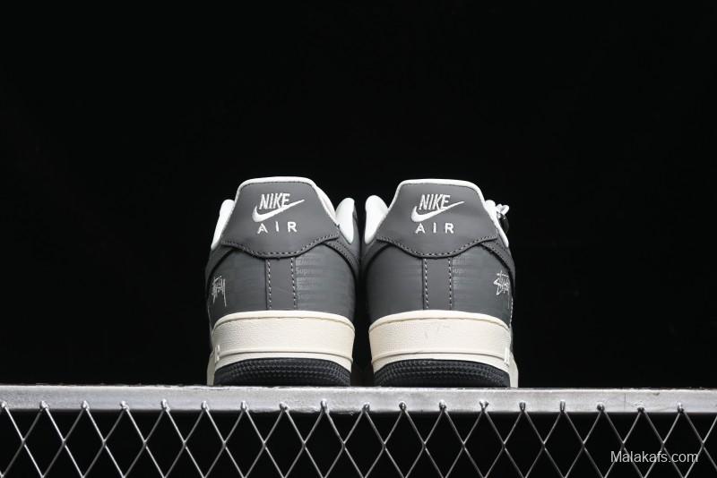 Nike Air Force 1 '07 Low Stussy Collaboration - Light Bone Shadow Low-Top Casual Sneakers - DF0180-008