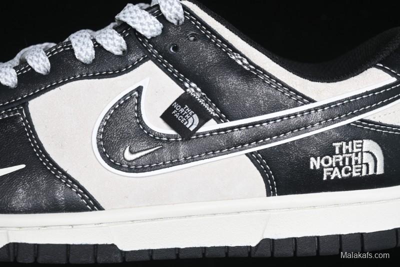 Nike SB Dunk Low The North Face Series - High Gloss Black Swoosh Anniversary Custom Low-Top Casual Skate Shoes - DJ2024-047