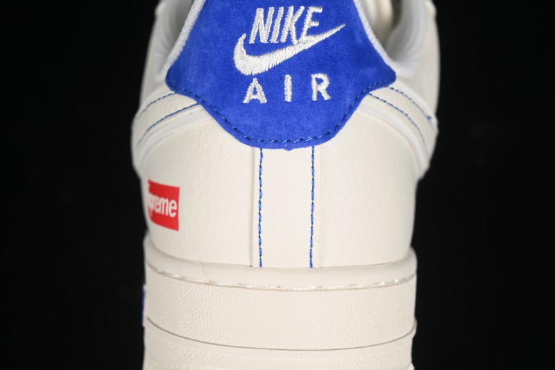Nike Air Force 1 '07 Low Supreme Collaboration - Off White Navy Blue Low Top Casual Sneakers SJ6698-004