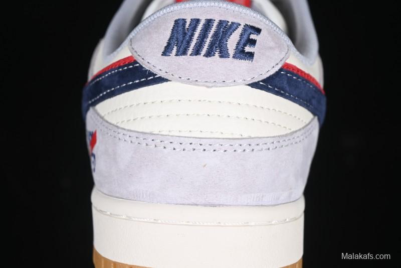 Nike SB Dunk Low UN Collaboration Anniversary Edition Custom Lifestyle Sneakers with Black Swoosh and Gum Sole - DM6868-032