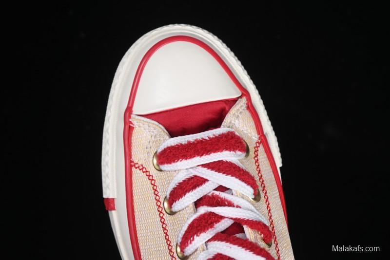 Converse 1970s CNY Year of the Snake Limited Edition High-Top Canvas Sneakers with Gold Star Chain and Metallic Snake Lace Jewelry - A13351C