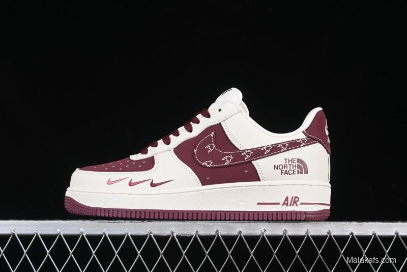 Nike Air Force 1 '07 Low The North Face Collaboration Burgundy Swoosh Casual Sneakers - KK1988-042