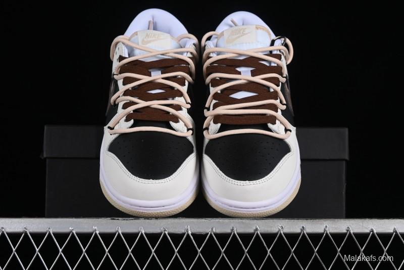 Nike Dunk Low Chestnut Letter High Street Black Brown Deconstructed SB Strap Low Top Casual Skate Shoes - DV0831-003