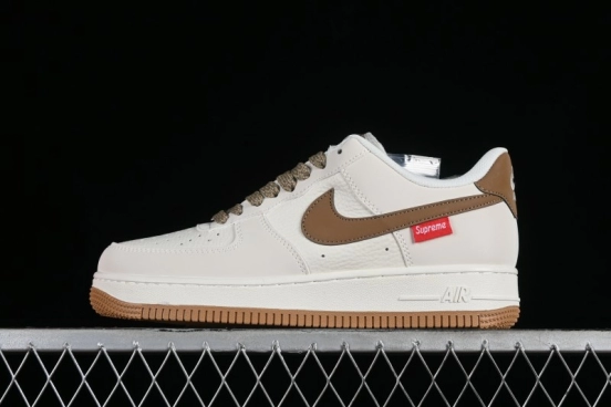 Supreme x Nike Air Force 1 '07 Low Skateboarding Shoes - Coffee Brown - HD1968-019