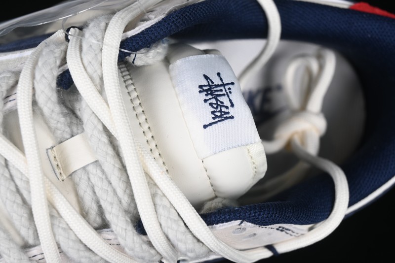 Nike SB Dunk Low Stussy Anniversary Edition High-End Custom Sneakers with Lace-Up Design in Grey White and Navy - YX5066-240