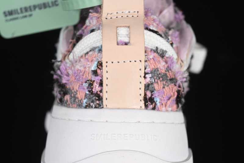 SMILEREPUBLIC SMILE Canvas Sneakers with Cut Wool Fringe and Unique Weaving - G.D4
