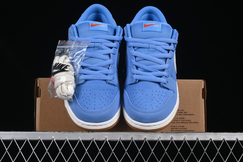 Nike SB Dunk Low Pro ISO Skateboarding Shoes in University Blue with White Swoosh - FJ1674-401
