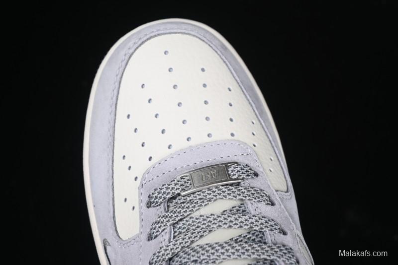 Nike Air Force 1 '07 Low Stussy Collaboration - Pig Grey Swoosh Low-Top Casual Sneakers - XZ3318-066