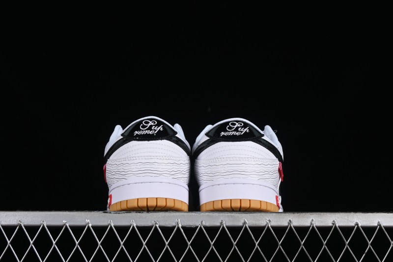 Supreme x Nike Dunk Low SB Casual Skate Shoes with Zoom Air Cushion - XD6188-034