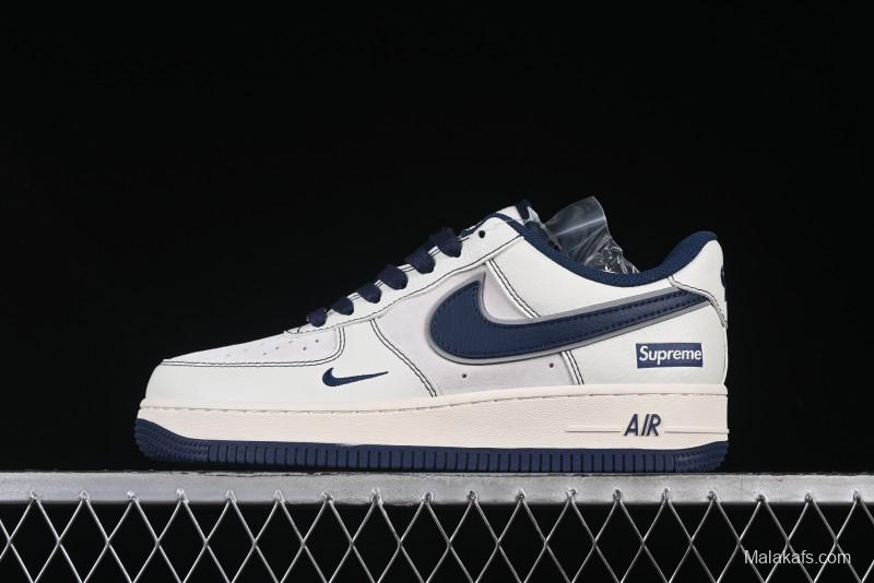 Nike Air Force 1 '07 Low Supreme Collaboration Navy Blue Line Low-Top Casual Sneakers - XZ6188-019