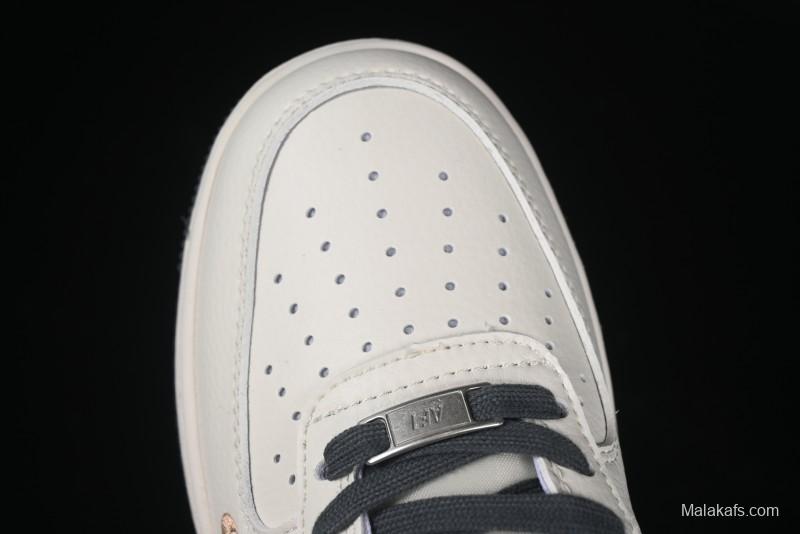 Nike Air Force 1 '07 Low Casual Sneakers in Black Pigskin - XZ6188-705