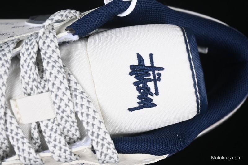 Nike Air Jordan 1 Low Stussy Collaboration - Grey Swoosh Retro Basketball Shoes - XS6086-001