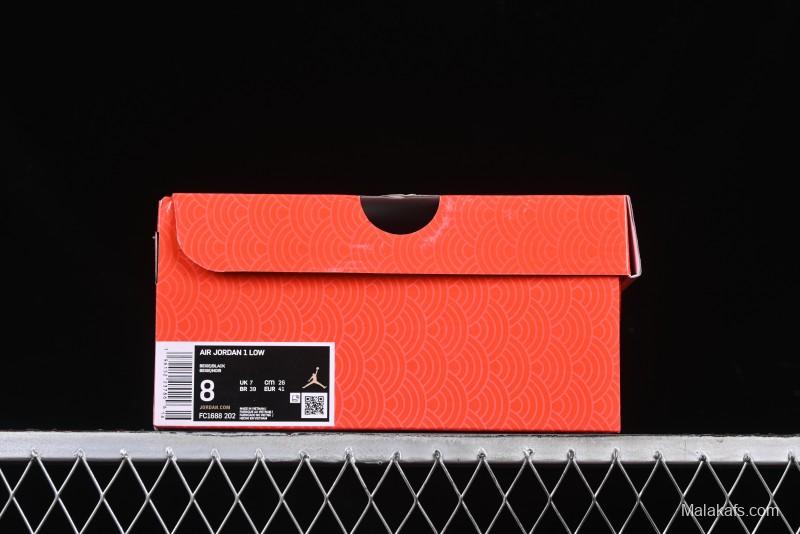 Nike Air Jordan 1 Low Retro Basketball Shoes with Custom Stussy Grey Snake Design - FC1688-202