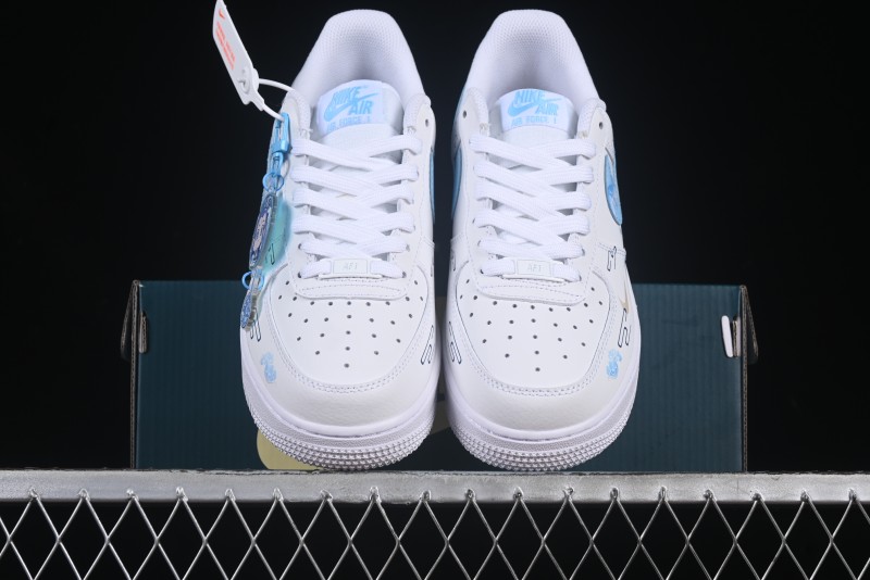 Nike Air Force 1 '07 Low Casual Sneakers with Erciyuan Hand-Painted Graffiti Lingzhu Aobing Design - HF0022-010
