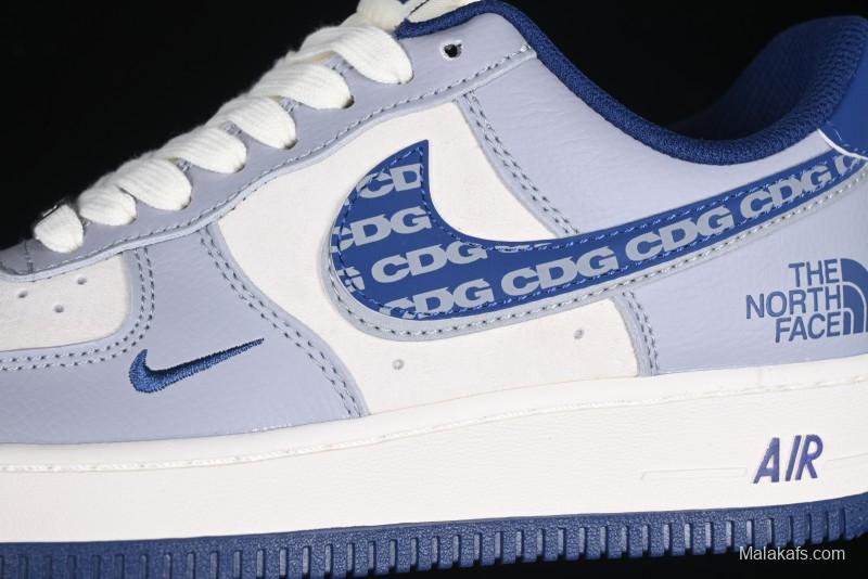 Nike Air Force 1 '07 Low The North Face x CDG Blue Double Swoosh Casual Sneakers - DM6688-019