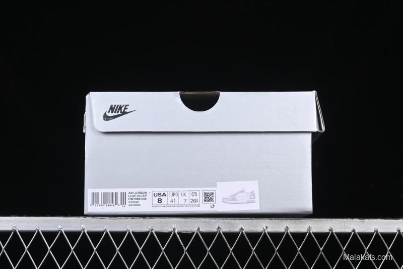 Nike Travis Scott x Fragment Design x Air Jordan 1 Low OG SP AJ1 Retro Casual Sneakers - DM7866-048